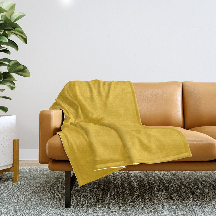 Marigold Vibrant Yellow Solid Color Throw Blanket