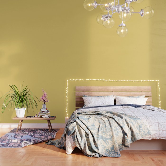 Soft Sunlight Yellow Solid Color Wallpaper