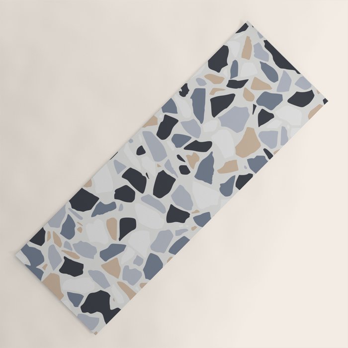 Terrazzo Mosaic Pattern, Gray And Neutral Yoga Mat