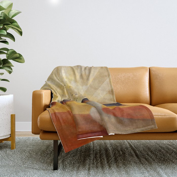 Desert In The Golden Sun Glow Ii Throw Blanket