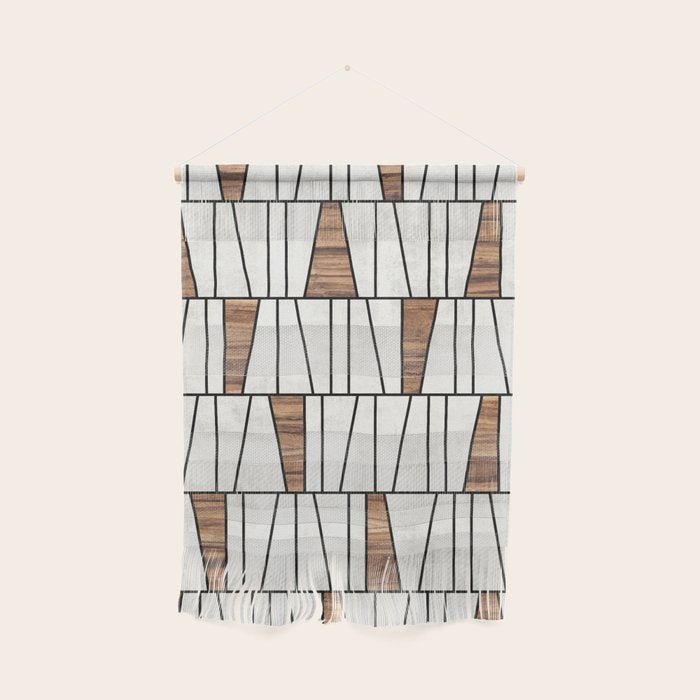 Mid-Century Modern Pattern No.4 - Concrete And Wood Wall Hanging