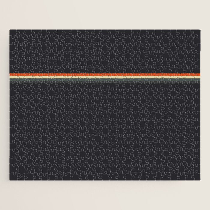 Fujitaka - Classic Dark Retro Stripes Jigsaw Puzzle