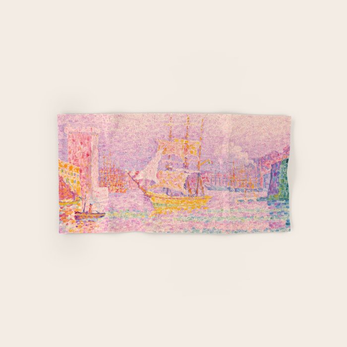 Paul Signac "Harbour At Marseilles" Bath Towel