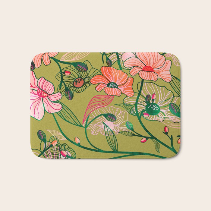Twinning #Illustration #Pattern Bath Mat