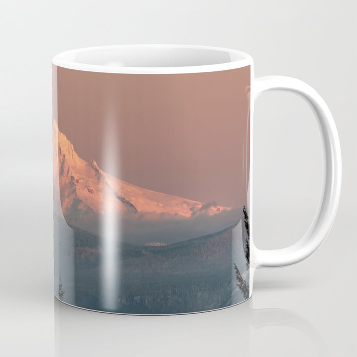 Mount Hood Pastel Sunset - Nature Photography Coffee Mug