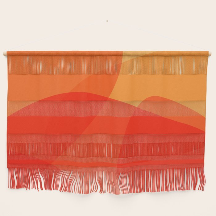Abstract Organic Shapes In Red Wall Hanging