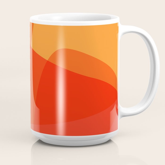 Abstract Organic Shapes In Red Coffee Mug