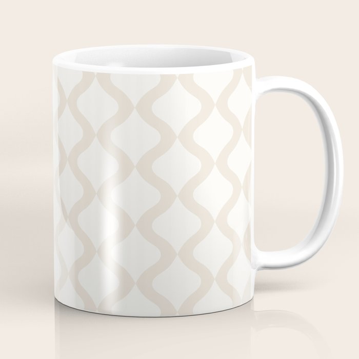 Alva Pattern - Vintage Neutral White Coffee Mug