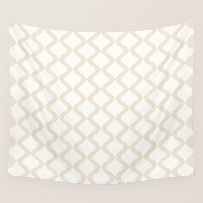Alva Pattern - Vintage Neutral White Wall Tapestry