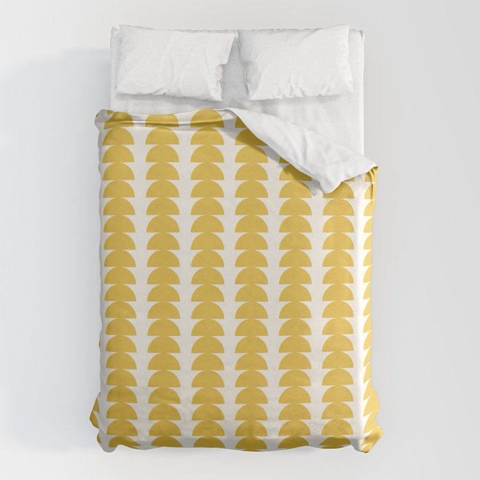 Maude Shapes Pattern - Golden Yellow Duvet Cover