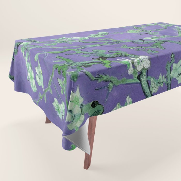 Vincent Van Gogh "Almond Blossoms" (Edited Purple) Tablecloth