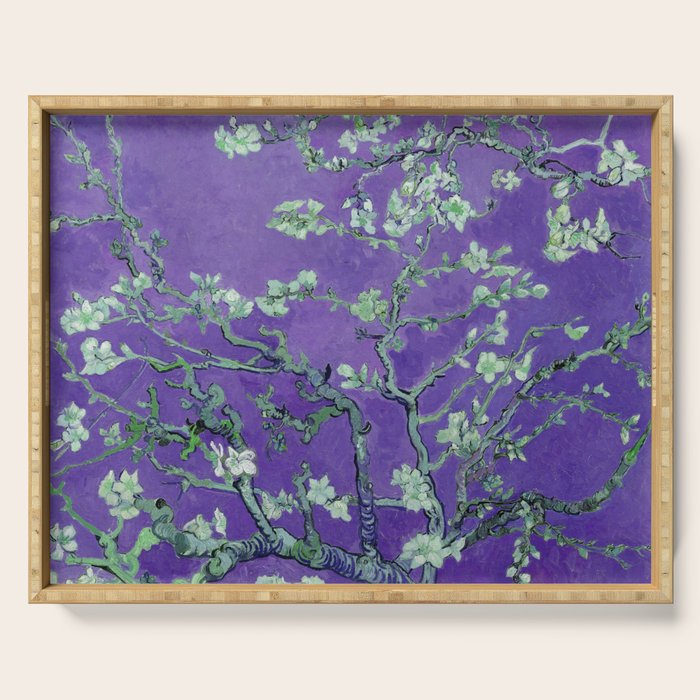 Vincent Van Gogh "Almond Blossoms" (Edited Purple) Serving Tray