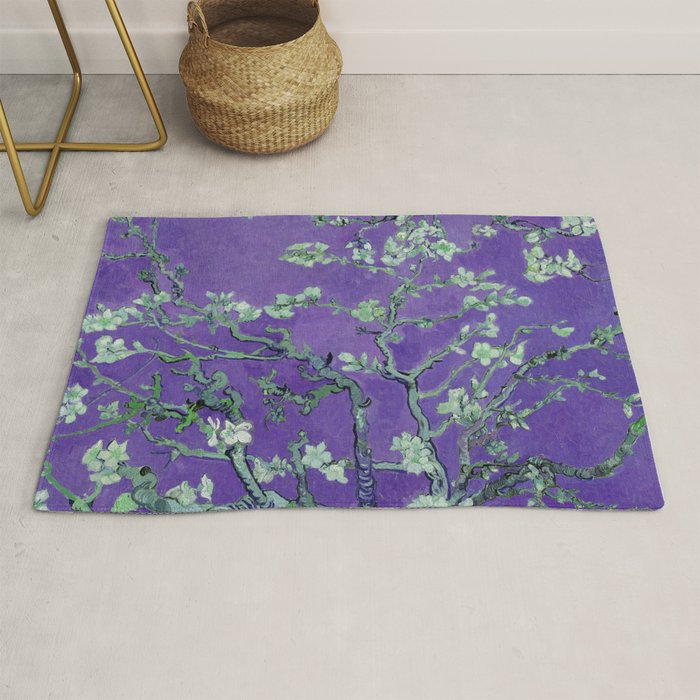 Vincent Van Gogh "Almond Blossoms" (Edited Purple) Rug