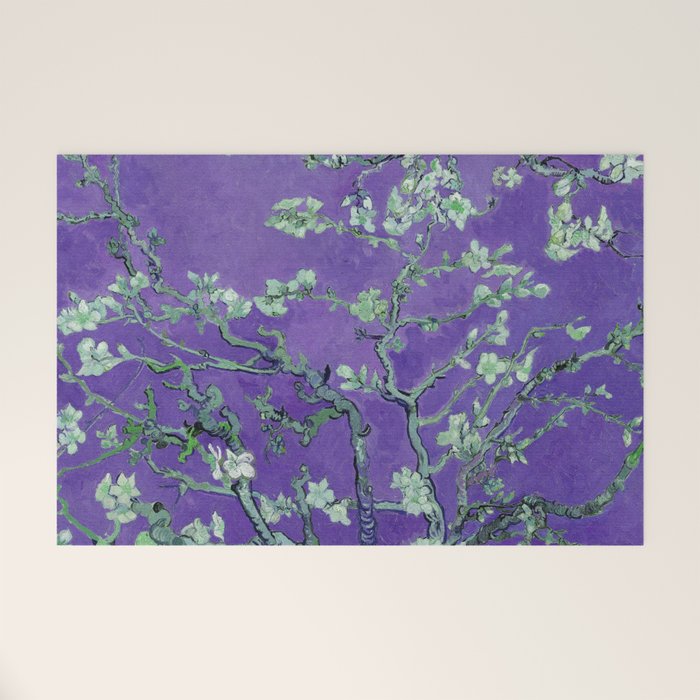 Vincent Van Gogh "Almond Blossoms" (Edited Purple) Welcome Mat