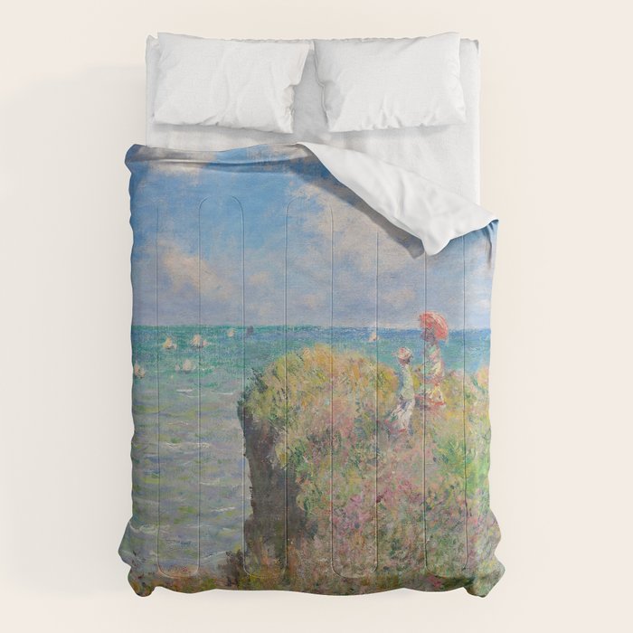Claude Monet " Cliff Walk At Pourville" Comforter