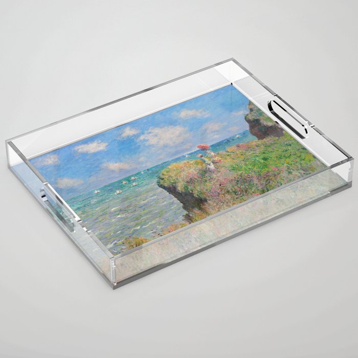Claude Monet " Cliff Walk At Pourville" Acrylic Tray