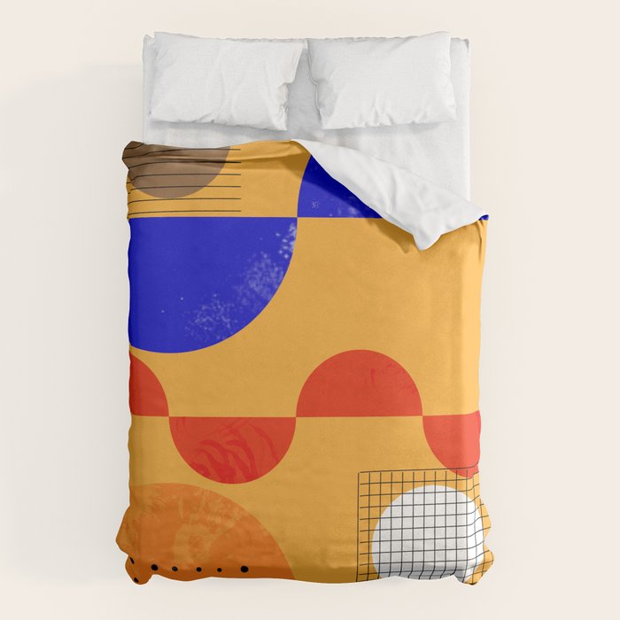 Mid-Century Shapes Abstract No7 Duvet Cover