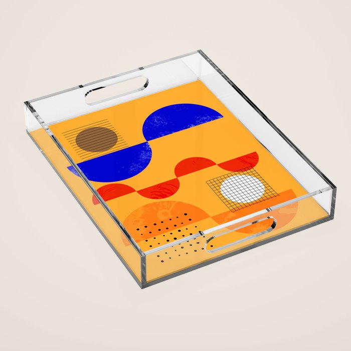Mid-Century Shapes Abstract No7 Acrylic Tray