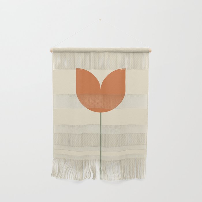 Vintage Tulip Minimalism - Red Wall Hanging