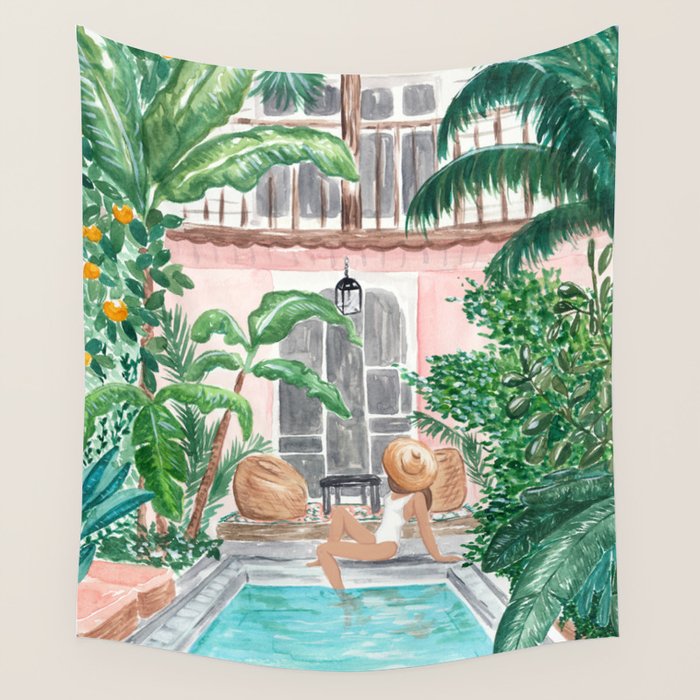 Moroccan Dream - Brunette Hair (Other Hair & Skin Tones Available) Wall Tapestry