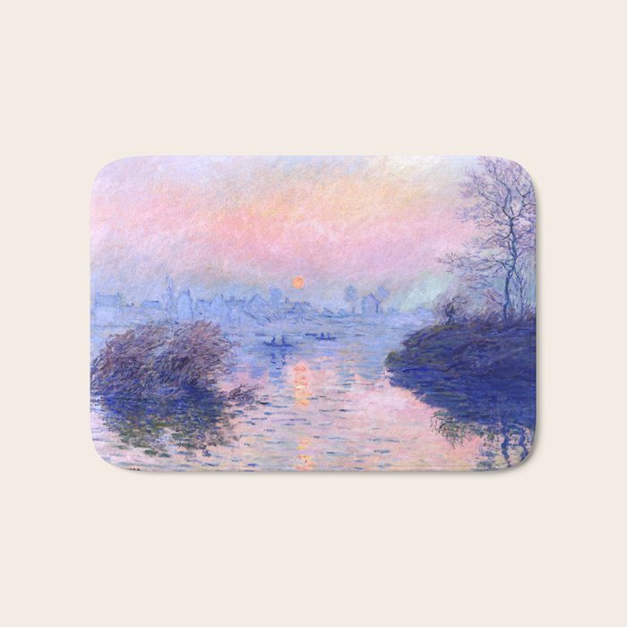 Claude Monet "Sunset On The Seine At Lavacourt. Winter Effect" Bath Mat