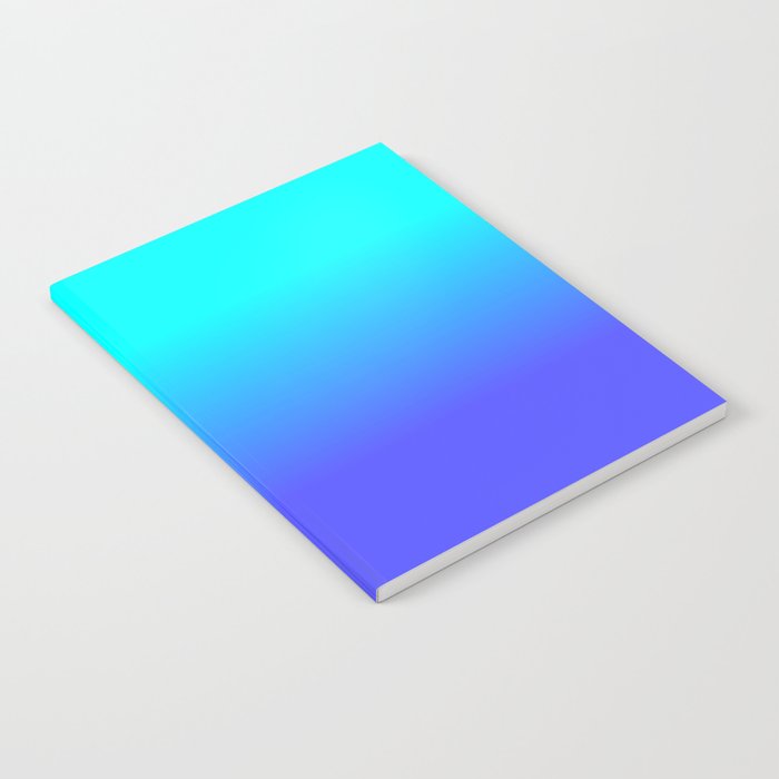 Neon Blue And Bright Neon Aqua Ombré Shade Color Fade Notebook