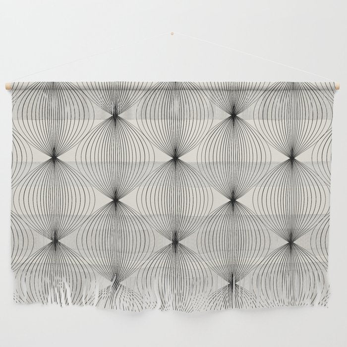 Geometric Orb Pattern - Black And White Wall Hanging