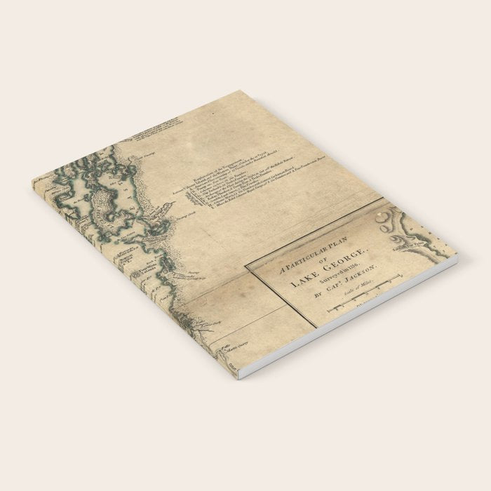 Vintage Map Of Lake Champlain & Lake George (1776) Notebook