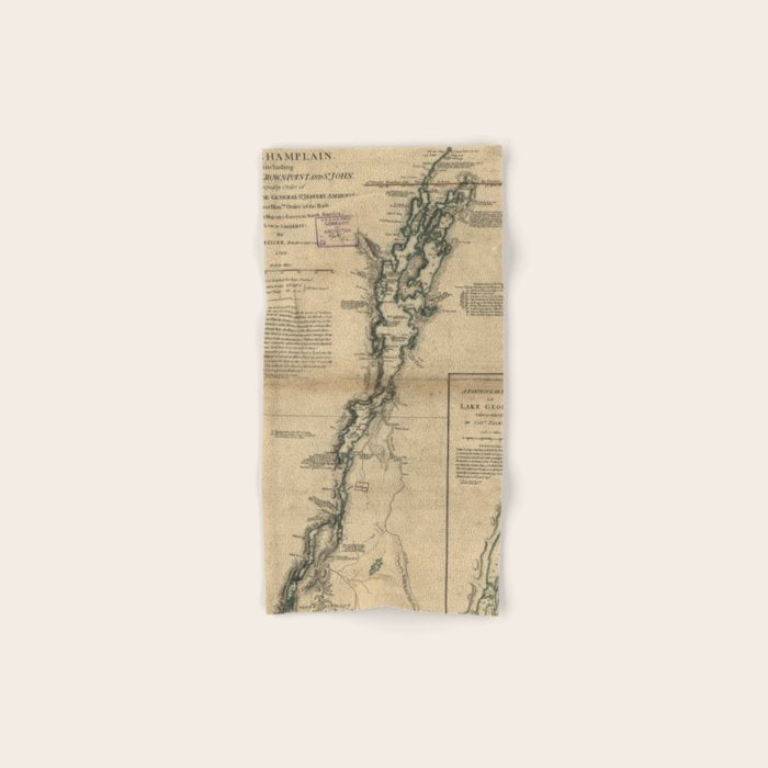Vintage Map Of Lake Champlain & Lake George (1776) Bath Towel