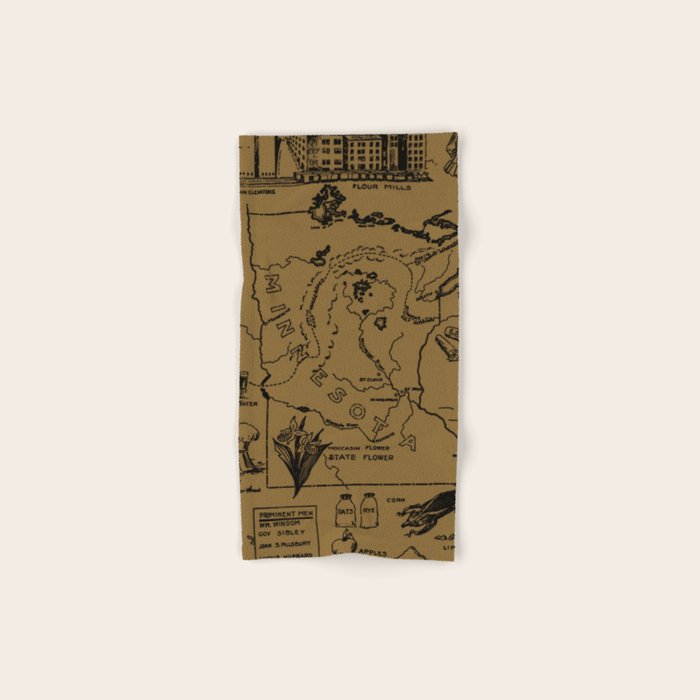 Vintage Map Of Minnesota (1912) - Tan Bath Towel