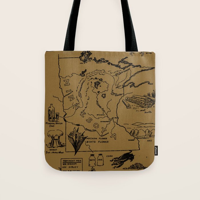 Vintage Map Of Minnesota (1912) - Tan Tote Bag
