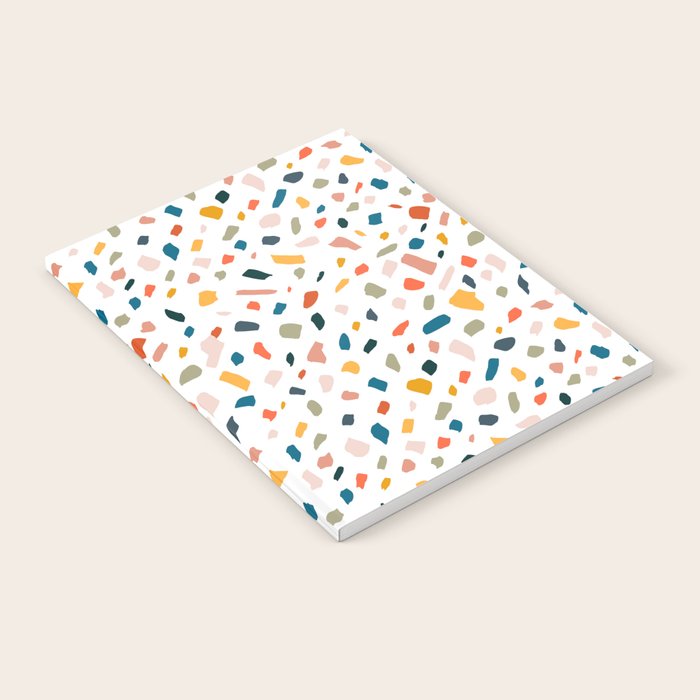 Terrazzo, Abstract Quirky Shapes Bohemian Modern Pattern Confetti Celebration Random Colorful Shapes Notebook
