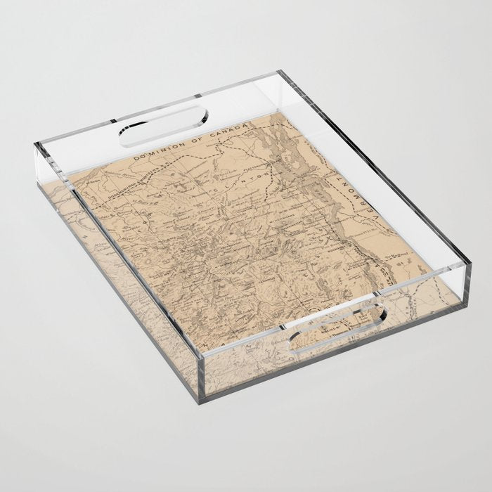 Vintage Map Of The Adirondack Mountains (1874) Acrylic Tray
