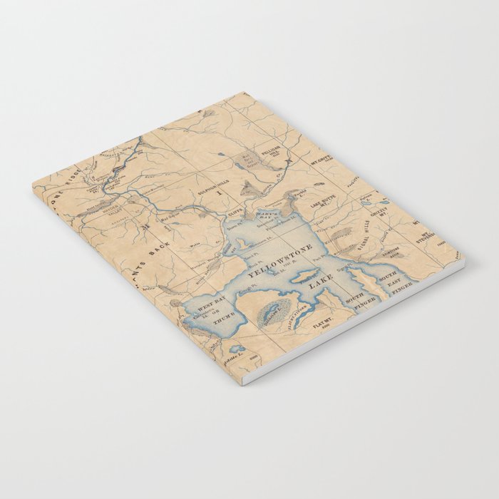 Vintage Map Of Yellowstone National Park (1889) Notebook