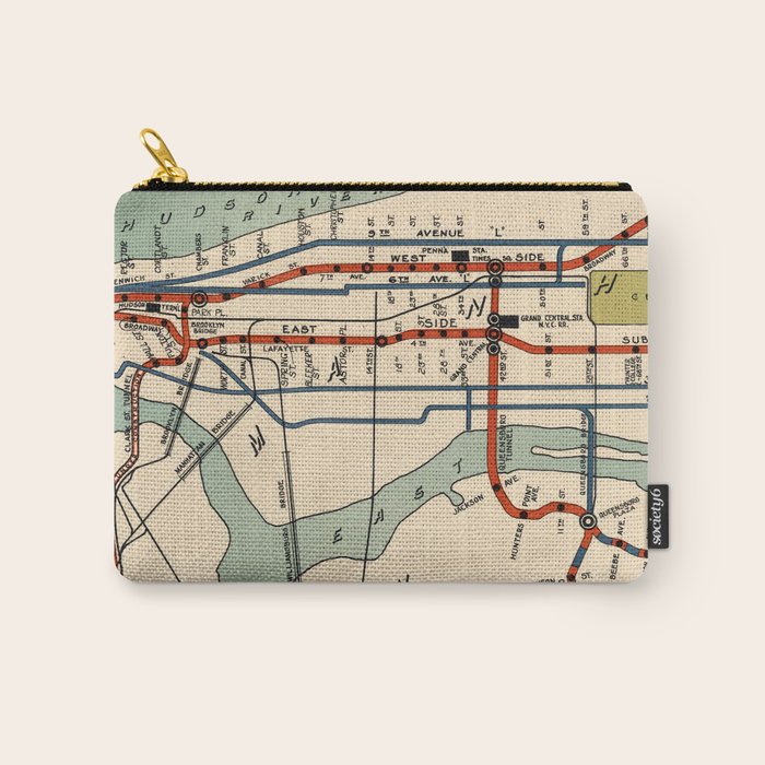 Vintage Nyc Subway Map (1918) Carry All Pouch