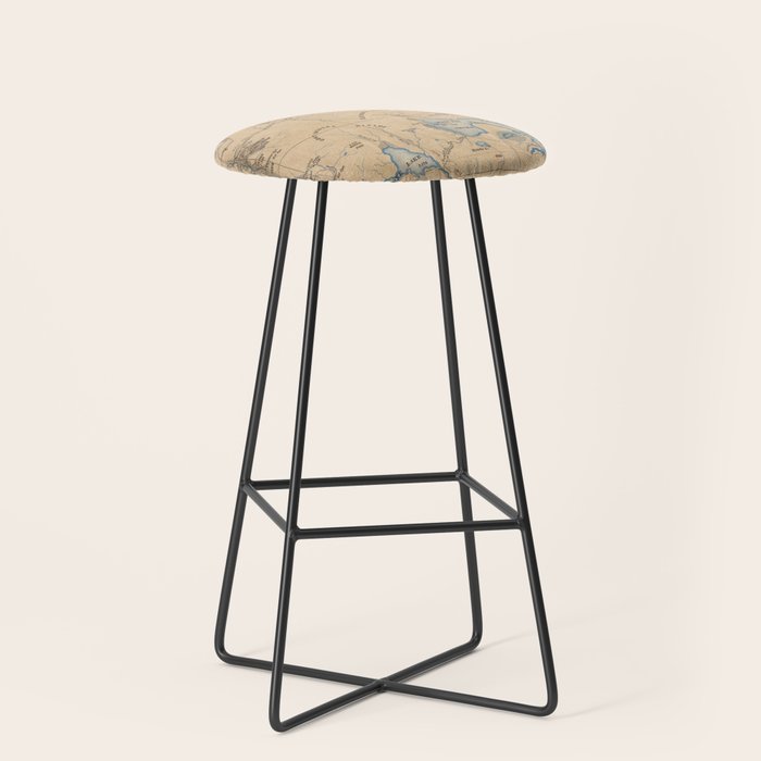 Vintage Map Of Yellowstone National Park (1889) Stool