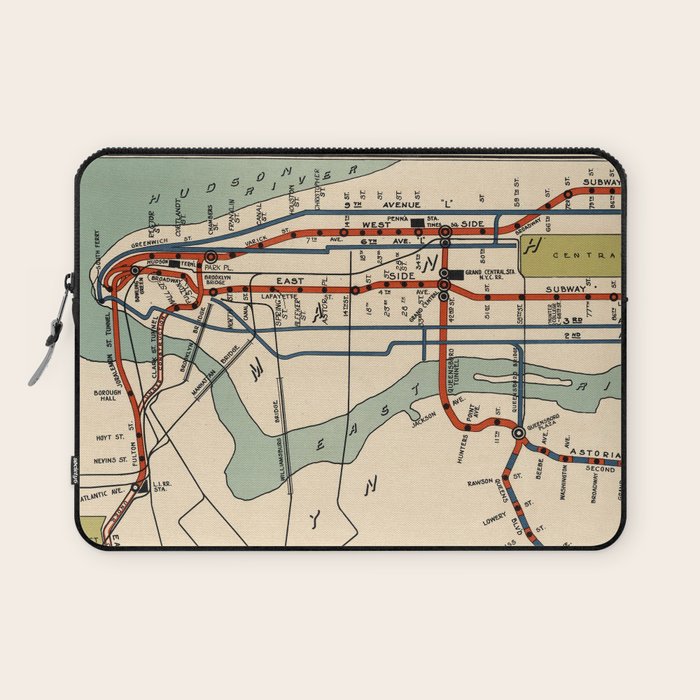 Vintage Nyc Subway Map (1918) Laptop Sleeve