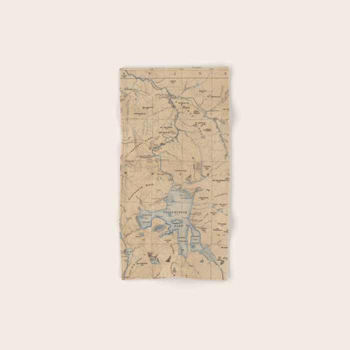 Vintage Map Of Yellowstone National Park (1889) Bath Towel