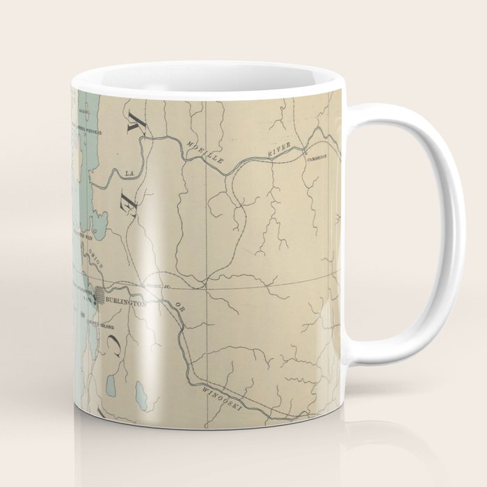 Vintage Lake Champlain Lighthouse Map (1896) Coffee Mug