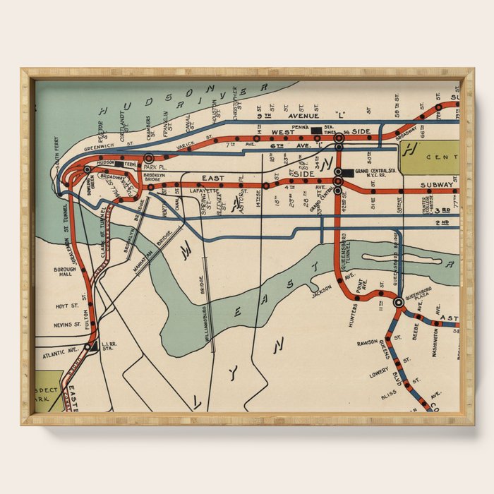 Vintage Nyc Subway Map (1918) Serving Tray