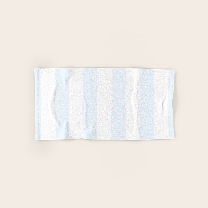 Alice Blue And White Cabana Tent Stripes Bath Towel