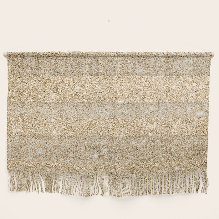 Modern Abstract Elegant Chic Gold Glitter Wall Hanging