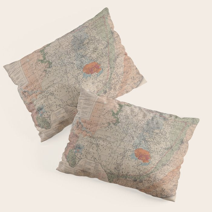 Vintage Geological Map Of Texas (1920) Pillow Sham