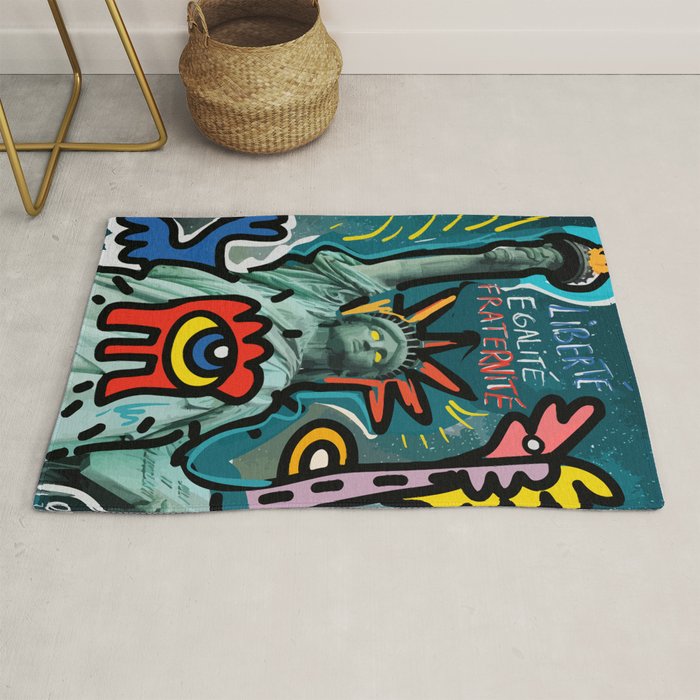 Liberté éGalité Fraternité Street Art French Graffiti Rug