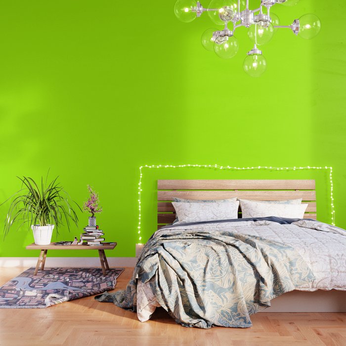 Trendy Modern Lime Green Neon Color Wallpaper