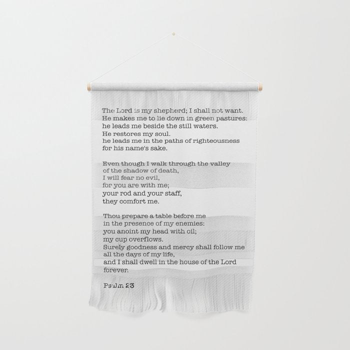 Psalm 23 Bible Verse Print - The Lord Is My Shepherd Wall Hanging
