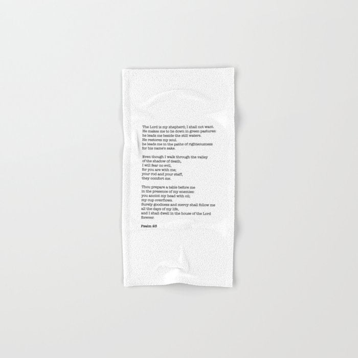 Psalm 23 Bible Verse Print - The Lord Is My Shepherd Bath Towel