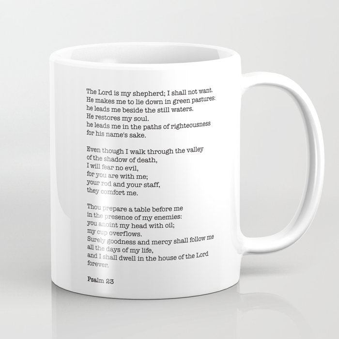 Psalm 23 Bible Verse Print - The Lord Is My Shepherd Coffee Mug
