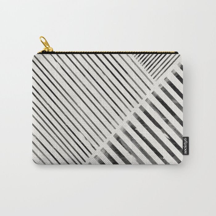 Black And White Stripes, Abstract Carry All Pouch