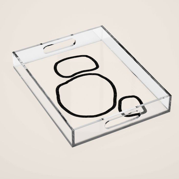 Abstract Stones, Minimalist Art Acrylic Tray